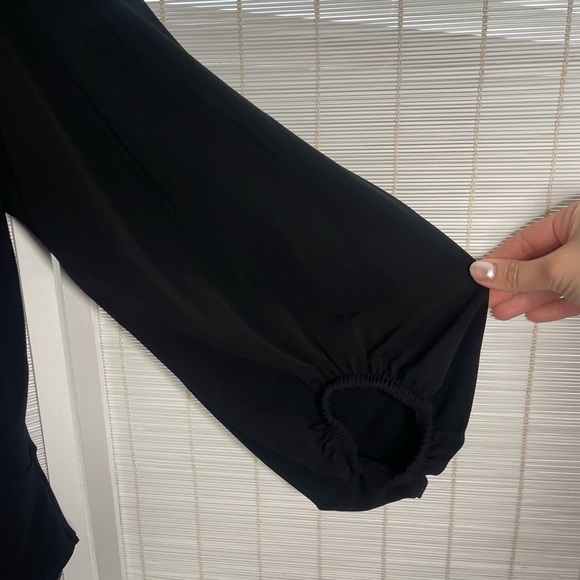 Ganni Balloon Sleeve Jersey Bodysuit Black Size 2 - Picture 3 of 10